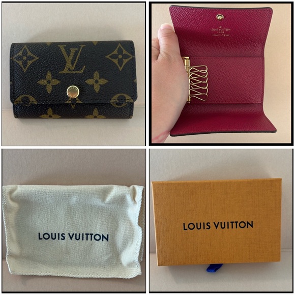 NWT Authentic LV Louis Vuitton 6 Key Holder Mono Fuchsia Box & Dust Bag Rare - Picture 1 of 11